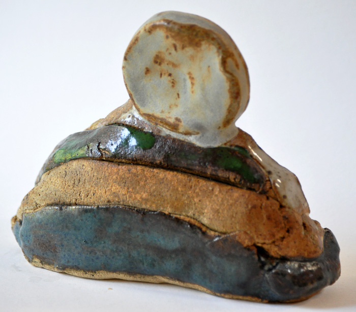 Inside of the World, ceramic, 5 x 5 x 2 in., 1972