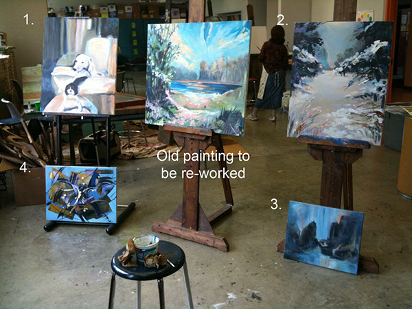 Leeann 3 paintings spread